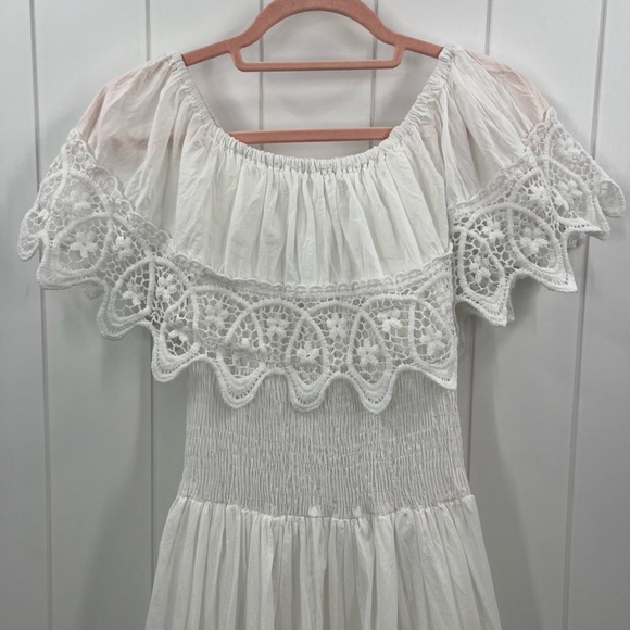 🆕Advance Apparels White Cotton Dress Eyelet Crochet Midi S/M, L/XL & 1X/2X - Picture 9 of 10